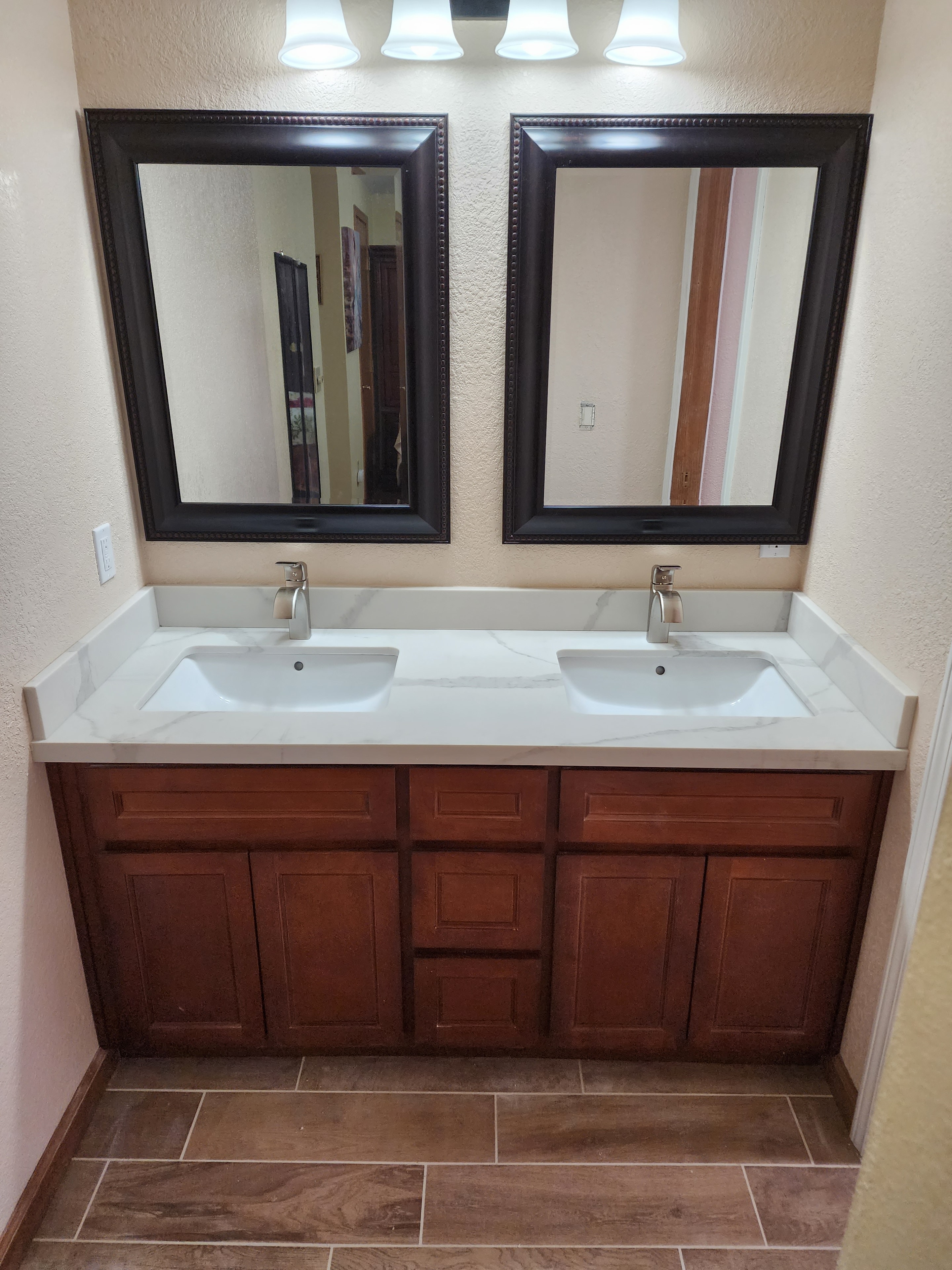 Marble shower enclosure installation